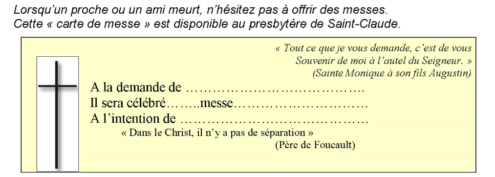 Carte de messe